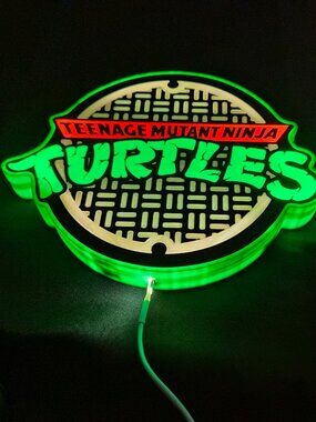 80's retro, ninja turtles, cowabunga light box